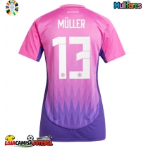 Camisa de Futebol Alemanha Thomas Muller #13 Equipamento Secundário Mulheres Europeu 2024 Manga Curta